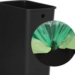 Songmics Poubelle Bieuzy - Acier / Polypropylène - Blanc / Noir -Rangements Soldes 1000254511 210326 08441200029 DETAILS P000000001000254511