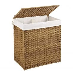 Songmics Panier à linge La Boisse - Fer / Matière plastique - Beige - 57 x 61 cm