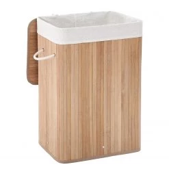 Rangements Soldes 37 Songmics Panier à linge Mondeville - Bambou / Tissu - Beige