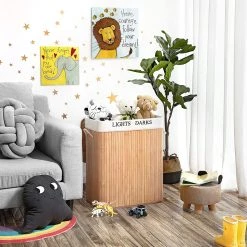 Songmics Panier à linge Beaulon - Bambou / Tissu - Blanc -Rangements Soldes 1000254550 210326 08443300225 MOOD DETAILS P000000001000254550 mood