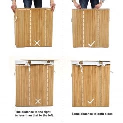 Songmics Panier à linge Beaulon - Bambou / Tissu - Blanc -Rangements Soldes 1000254550 210326 08443300228 DETAILS P000000001000254550