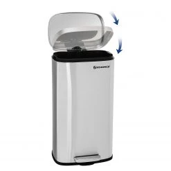 Songmics Poubelle Milizac II - Acier / Polypropylène - Argenté -Rangements Soldes 1000254562 210326 08444200289 DETAILS P000000001000254562