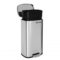 Songmics Poubelle Milizac II - Acier / Polypropylène - Argenté -Rangements Soldes 1000254562 210326 08444200291 DETAILS P000000001000254562