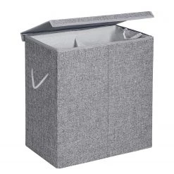 Songmics Panier à linge Bellou - Lin - Gris