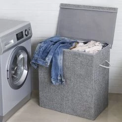 Songmics Panier à linge Bellou - Lin - Gris -Rangements Soldes 1000254997 210326 08452000641 MOOD DETAILS P000000001000254997 mood