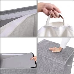 Songmics Panier à linge Bellou - Lin - Gris -Rangements Soldes 1000254997 210326 08452000645 DETAILS P000000001000254997