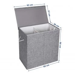 Songmics Panier à linge Bellou - Lin - Gris -Rangements Soldes 1000254997 210326 08452000646 DETAILS P000000001000254997