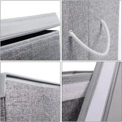 Songmics Panier à linge Bellou - Lin - Gris -Rangements Soldes 1000254997 210326 08452100648 DETAILS P000000001000254997