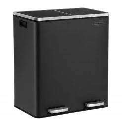 Rangements Soldes 31 Songmics Poubelle Montferrat III - Acier / Matière plastique - Noir