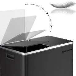 Songmics Poubelle Montferrat III - Acier / Matière plastique - Noir -Rangements Soldes 1000255003 210326 08452300669 DETAILS P000000001000255003