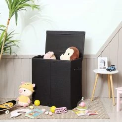 Songmics Panier à linge Belflou - Lin - Noir -Rangements Soldes 1000255010 210326 08452900719 MOOD DETAILS P000000001000255010 mood