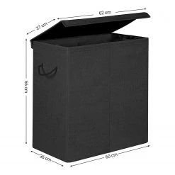 Songmics Panier à linge Belflou - Lin - Noir -Rangements Soldes 1000255010 210326 08453000724 DETAILS P000000001000255010
