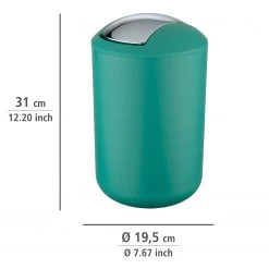 WENKO Poubelle de salle de bain Brasil - Résine thermoplastique (TPE) - Capacité : 6,5 L - Vert -Rangements Soldes 1000259462 210422 074238001930 ICON DETAILS P000000001000259462 icon seal