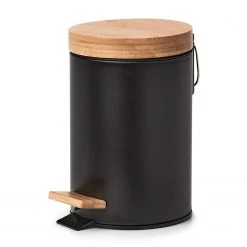 Zeller Poubelle salle de bain Charlson 3L - Noir