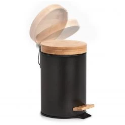 Zeller Poubelle salle de bain Charlson 3L - Noir -Rangements Soldes 1000273721 210615 06564200094 DETAILS P000000001000273721