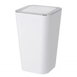 WENKO Poubelle de salle de bain Candy - Polystyrène / Plastique ABS - Contenance : 6 L - Blanc