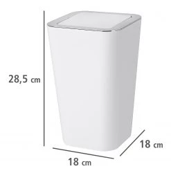 WENKO Poubelle de salle de bain Candy - Polystyrène / Plastique ABS - Contenance : 6 L - Blanc -Rangements Soldes 1000273961 210618 14060700013 SKETCH DETAILS P000000001000273961 sketch