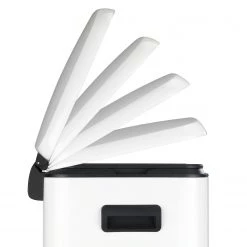WENKO Poubelle Easy-Close Primo - Acier - Contenance : 40 L - Blanc -Rangements Soldes 1000274016 210618 14061600111 DETAILS P000000001000274016