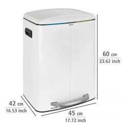 WENKO Poubelle Easy-Close Primo - Acier - Contenance : 40 L - Blanc -Rangements Soldes 1000274016 210618 14061600113 SKETCH DETAILS P000000001000274016 sketch