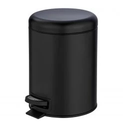 WENKO Poubelle Leman 5 L - Acier - Contenance : 5 L - Noir