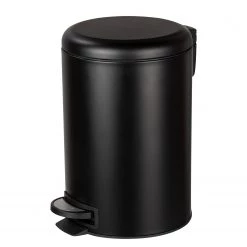 WENKO Poubelle Leman Easy Close - Acier - Noir - Capacité : 12 L