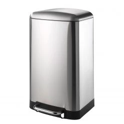 WENKO Poubelle Studio Easy-close - Acier - Mat - Capacité : 30 L