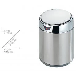 WENKO Poubelle de table avec détecteur Chrom - Acier inoxydable - Chromé - Contenance : 0,8 L -Rangements Soldes 1000274135 210618 14064200386 SKETCH DETAILS P000000001000274135 sketch