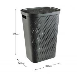 Curver Paniers à linge Infinity II (2 éléments) - Polypropylène - Gris foncé -Rangements Soldes 1000276636 210629 13524000026 SKETCH DETAILS P000000001000276636 sketch