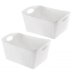 Koziol Boîtes de rangement Boxxx L (lot de 2) - Résine thermoplastique - Blanc
