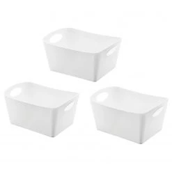 Koziol Boîtes de rangement Boxxx M (lot de 3) - Résine thermoplastique - Blanc