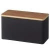 Yamazaki Boîte de rangement Rin - Acier / Contreplaqué - Noir -Rangements Soldes 1000318546 220107 16173900277 IMAGE P000000001000318546