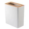 Yamazaki Corbeille à papier Rin I - Acier / Frêne - Contenance : 10 L - Blanc -Rangements Soldes 1000319526 220107 16175700445 IMAGE P000000001000319526