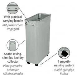 WENKO Panier à linge Corno I - Polyester / Polypropylène - Gris -Rangements Soldes 1000333234 220218 036 DETAILS P000000001000333234