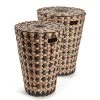 Twentyfour Paniers à linge Cumberland (lot de 2) - Feuille de plante - Naturel / Noir