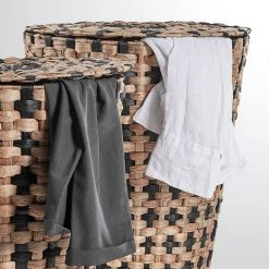Twentyfour Paniers à linge Cumberland (lot de 2) - Feuille de plante - Naturel / Noir -Rangements Soldes 1000333478 220217 030 DETAILS P000000001000333478