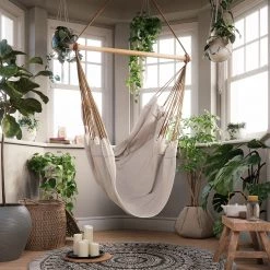 FLHF Fauteuil suspendu Malero - Coton / Polyester - Beige / Caramel -Rangements Soldes 1000333750 220329 021 MOOD DETAILS P000000001000333750 mood