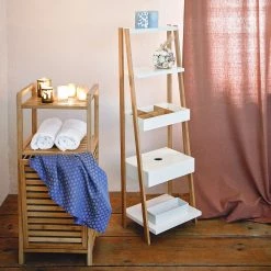 Butlers Étagère avec panier à linge BIG BAMBOO - Bambou / MDF - Naturel -Rangements Soldes 1000337919 220301 021 MOOD DETAILS P000000001000337919 mood