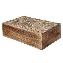 Butlers Boîte en bois sculptée TREASURE - Manguier - Naturel