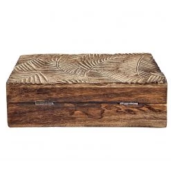 Butlers Boîte en bois sculptée TREASURE - Manguier - Naturel -Rangements Soldes 1000338006 220301 050 DETAILS P000000001000338006