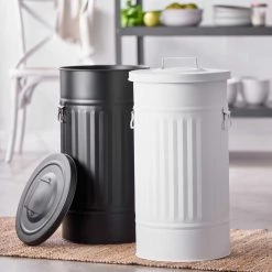 Butlers Poubelle Oskar ZINC - Blanc -Rangements Soldes 1000338043 220301 021 MOOD DETAILS P000000001000338043 mood