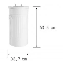 Butlers Poubelle Oskar ZINC - Blanc -Rangements Soldes 1000338043 220301 500 SKETCH DETAILS P000000001000338043 sketch