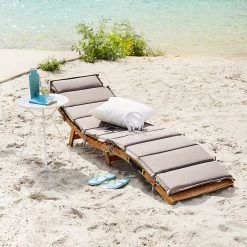 Butlers Chaise longue SUN WAVER - Partiellement en acacia massif - Marron -Rangements Soldes 1000341333 220317 021 MOOD DETAILS P000000001000341333 mood