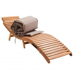 Butlers Chaise longue SUN WAVER - Partiellement en acacia massif - Marron -Rangements Soldes 1000341333 220317 030 DETAILS P000000001000341333