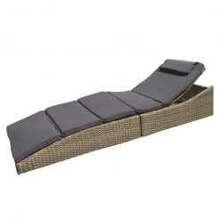 Jardi Chaise longue Villebon II - Tissu / Polyrotin - Anthracite / Marron