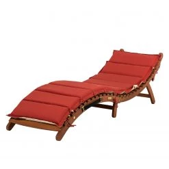 Merxx Chaise longue Ipanema I - Eucalyptus massif / Textile rouge -Rangements Soldes liege ipanema eukalyptus massiv textil rot 1823622