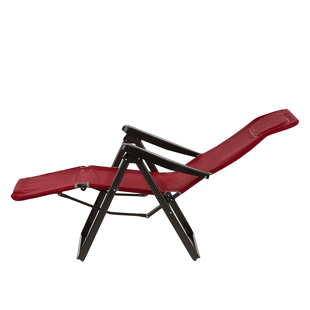 Best Freizeitmöbel Chaise longue Lugano - Tube en acier / Ergotex - Anthracite / Bordeaux 6 Best Freizeitmöbel Chaise longue Lugano - Tube en acier / Ergotex - Anthracite / Bordeaux – Image 5