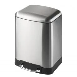 WENKO Poubelle à pédale Easy-Close I - Acier inoxydable