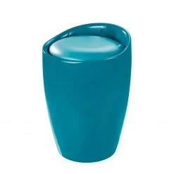 WENKO Panier à linge tabouret Candy - Turquoise