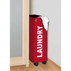 WENKO Panier à linge Corno - fibre synthétique - Rouge -Rangements Soldes waeschesammler corno rot 3034029