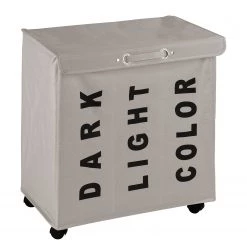 WENKO Sac à linge Trivo - Noisette